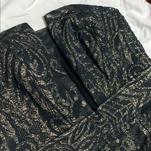 Express Strapless Jacquard Dress - black/gold